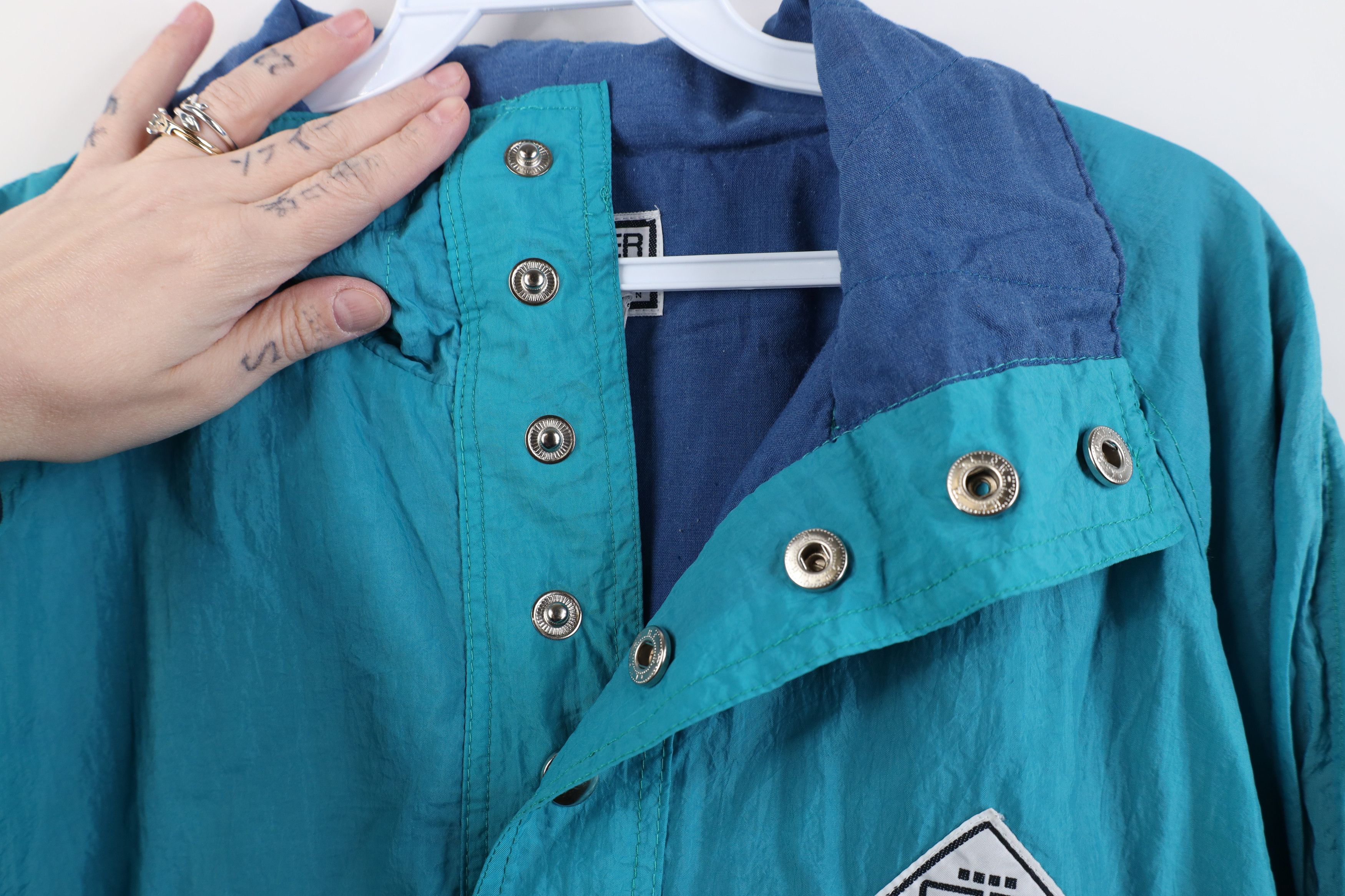 Vintage Vintage 90s Streetwear Packable Windbreaker Jacket Teal Size US XL / EU 56 / 4 - 5 Thumbnail