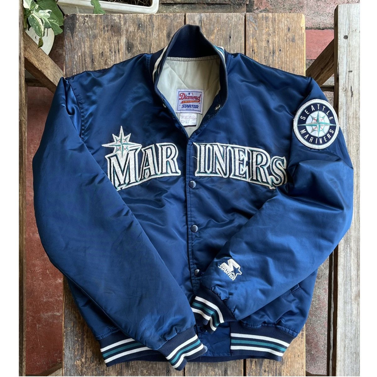 MLB × Starter × Vintage 90s MLB Seattle Mariners STARTER Bomber Jacket • |  Grailed