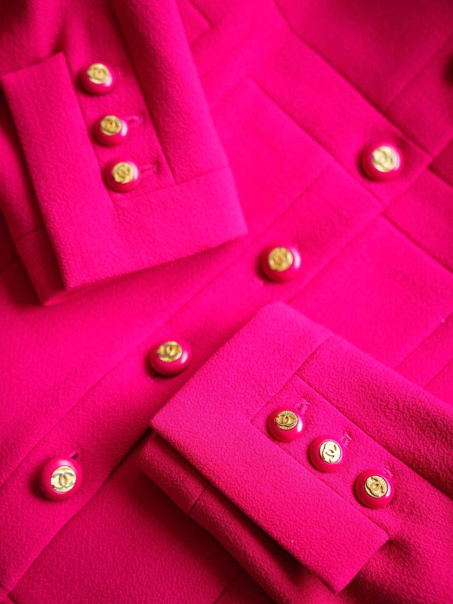 Chanel Chanel Vintage 1990s Women's Peach Pink Wool Suit Skirt Set Size S / US 4 / IT 40 - 5 Thumbnail