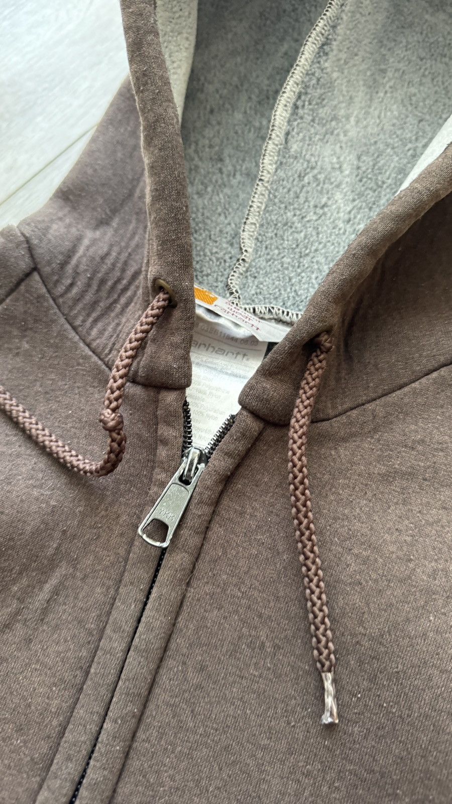 Carhartt × Vintage Vintage Carhartt Hoodie Sweatshirt Faded Brown Size S / US 4 / IT 40 - 4 Thumbnail