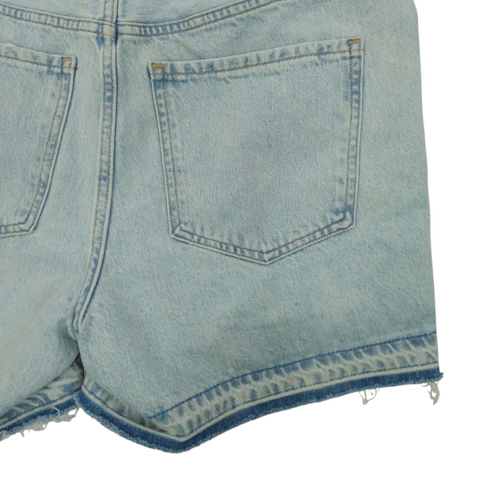 Express Express Denim Shorts Womens 10 Light Wash Boho Mid Rise Raw Size 32" / US 10 / IT 46 - 17 Thumbnail
