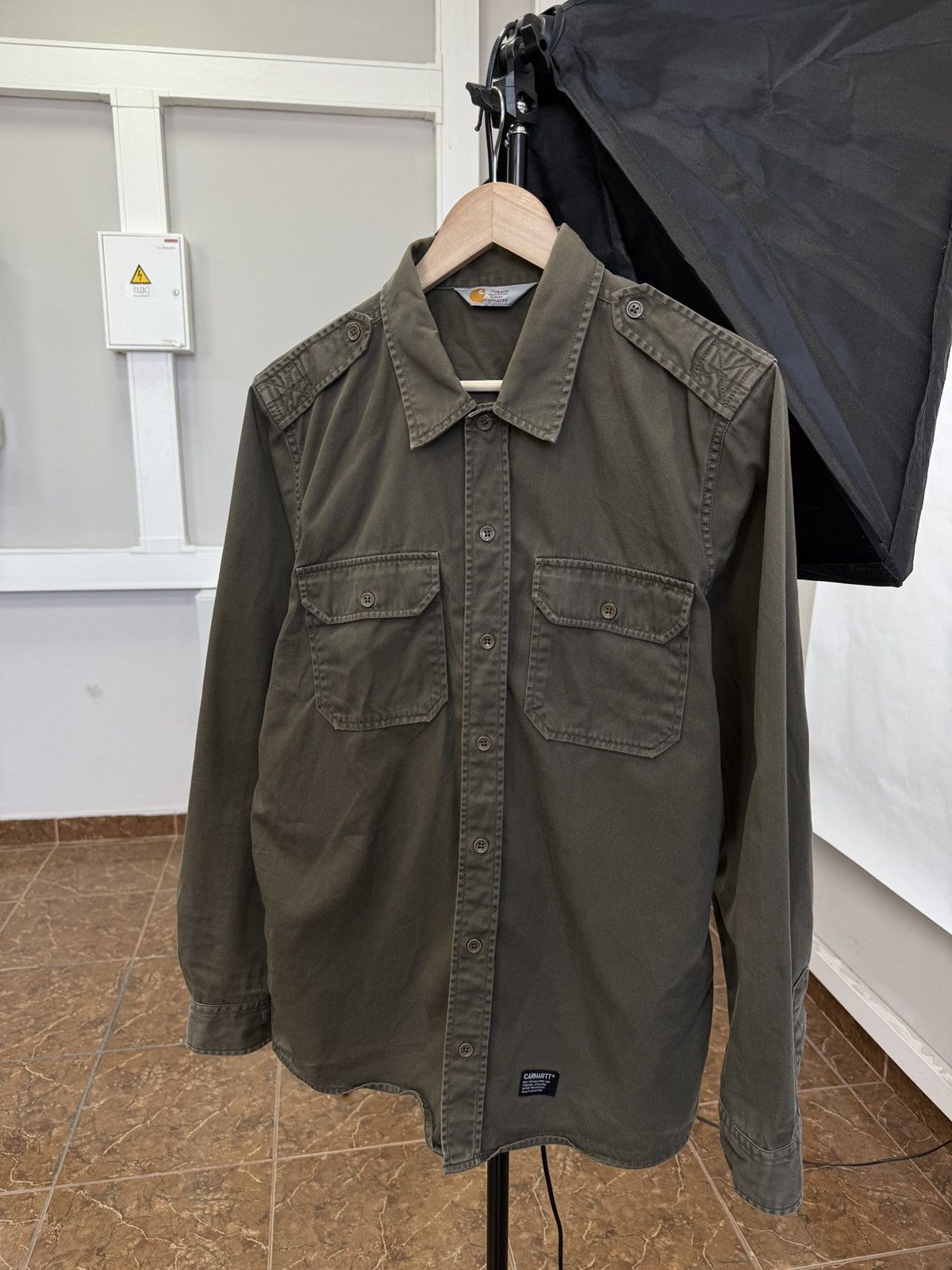 🇺🇸 Vintage 90s Carhartt Military Shirt Rare Retro Y2K Kapital