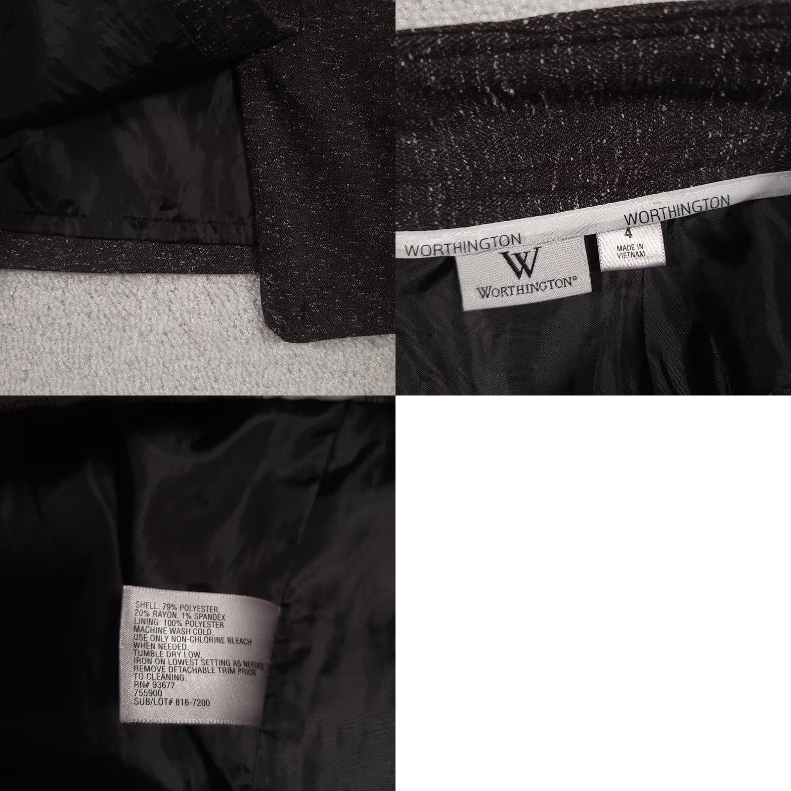 Worthington Worthington Pencil Skirt Women's 4 Gray Knit Lined Zip Knee Length Career Size 27" / US 4 / IT 40 - 9 Thumbnail