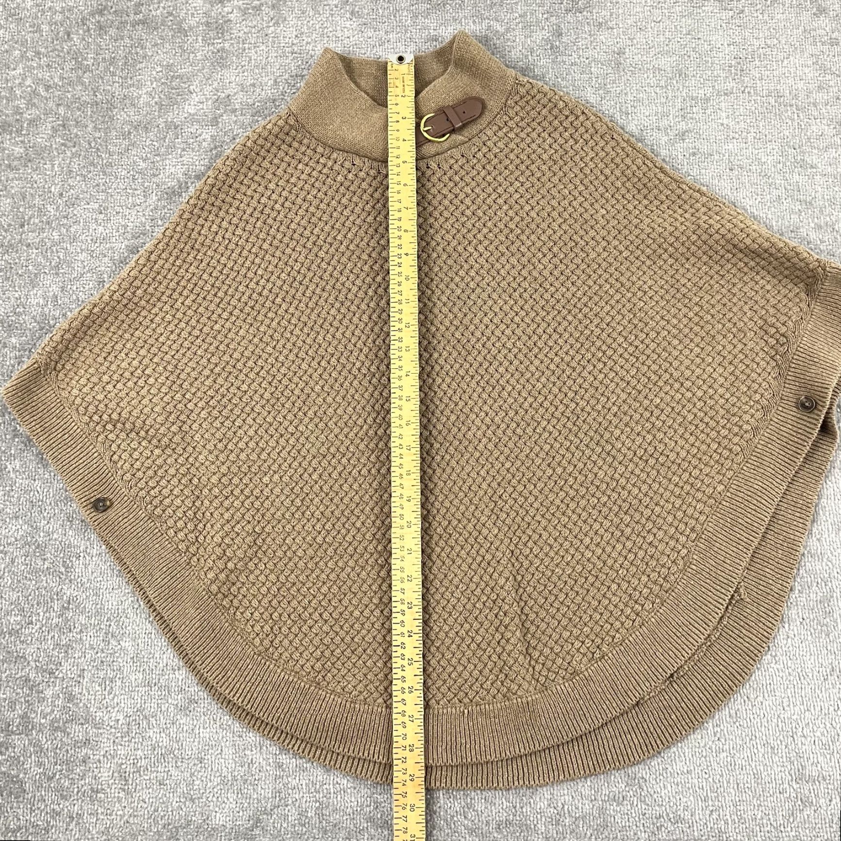 Banana Republic VINTAGEBNANA REPUBLIC Poncho Sweater Womens Small Brown Knit Strap Casual Old Money Size S / US 4 / IT 40 - 5 Thumbnail