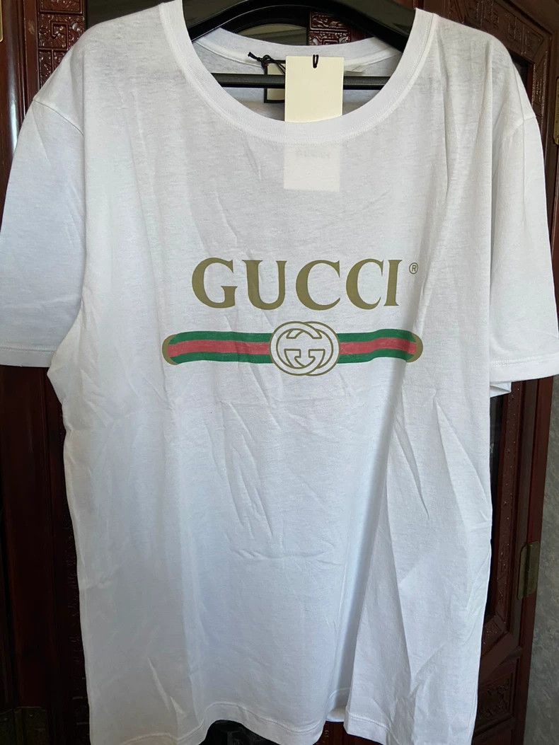 Gucci Gucci Logo Short Sleeve White T-Shirt-dmc Size US L / EU 52-54 / 3 - 1 Thumbnail