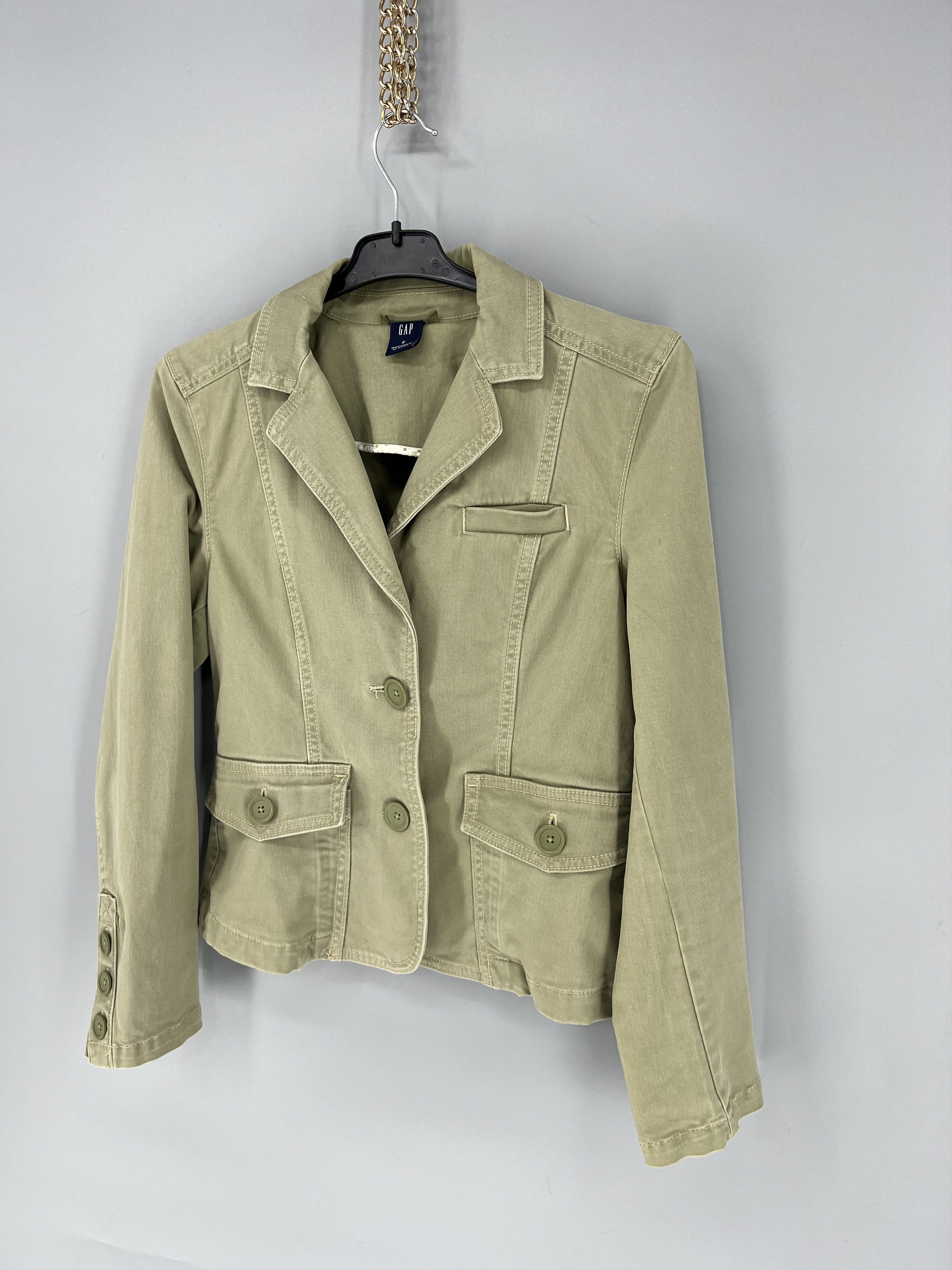 Gap Gap Stretch Jean Jacket Womens Sz 2 Denim Gren Coat Button Size M / US 6-8 / IT 42-44 - 3 Thumbnail