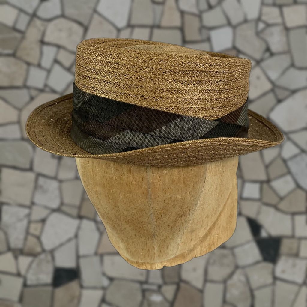 Vintage VINTAGE Near Mint Italian Straw Porkpie Hat Size 7 Size ONE SIZE - 1 Thumbnail