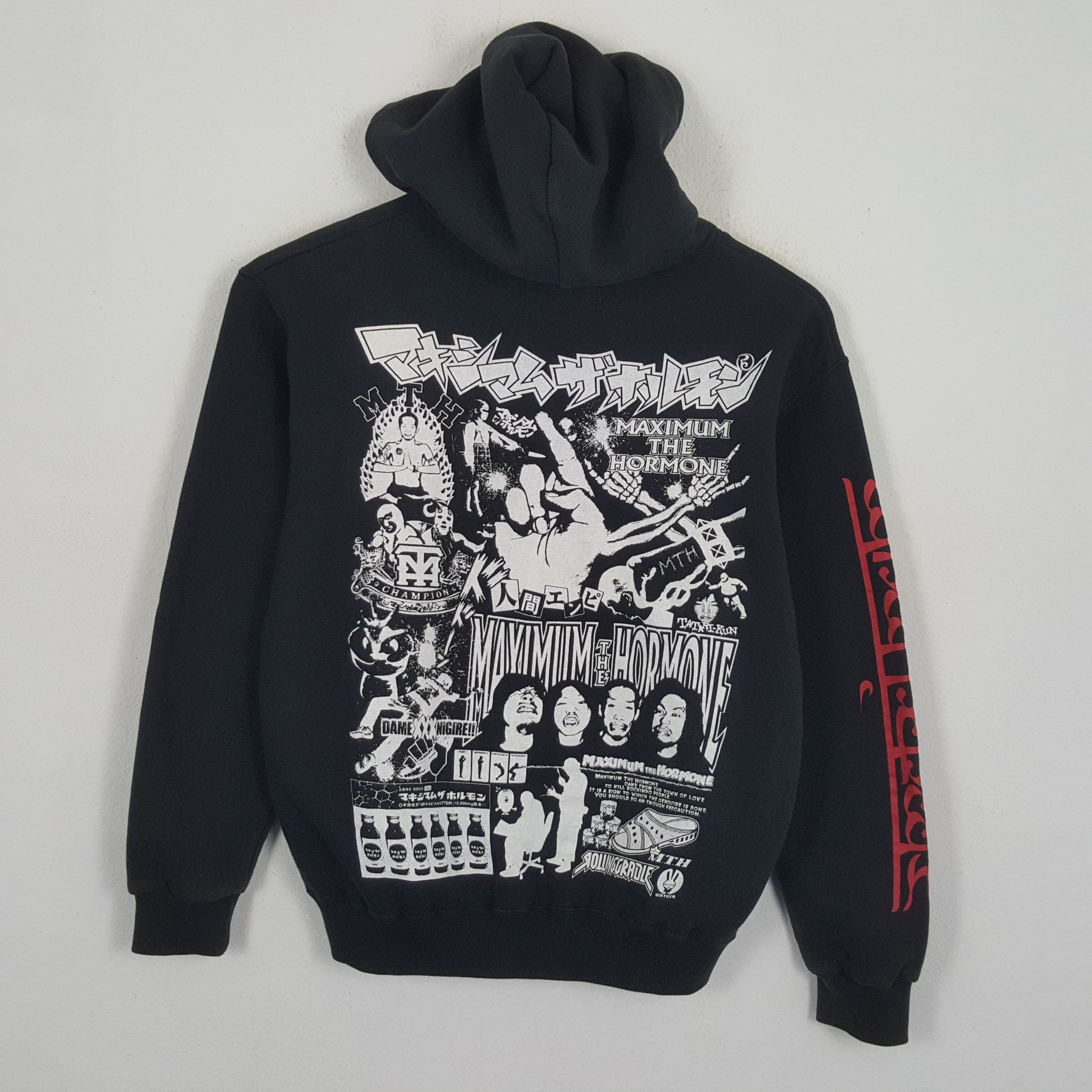 image of Band Tees x Rock Band Maximum The Hormone Japanese Rock Band Zipper Hoodies in Black (Size Medium)