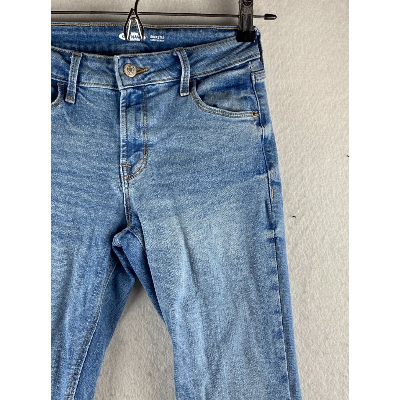 Old Navy Old Navy Rockstar Super Skinny Jeans Womens 00 Blue Stretch Denim Light Wash Size 24" / US 00 / IT 34 - 4 Thumbnail