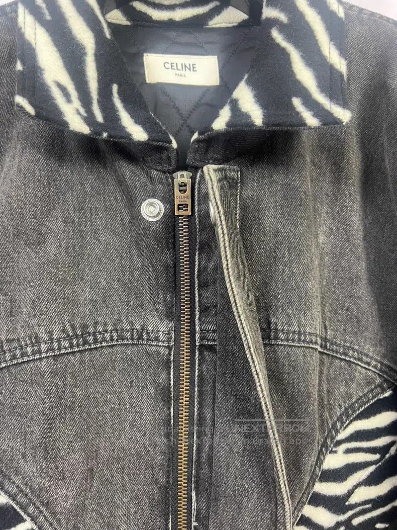 Celine CELINE Zebra print patchwork smoke grey denim cotton coat Size US M / EU 48-50 / 2 - 3 Thumbnail