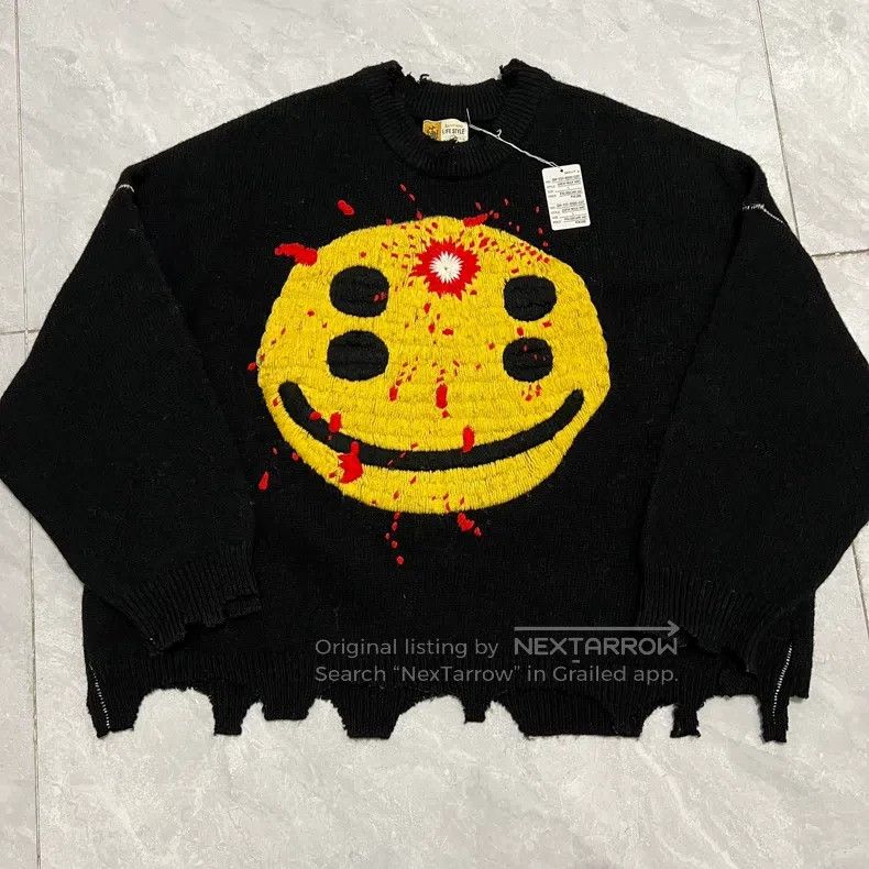 Saint Michael Saint Michael Shot Smiley Face Destroys Sweater Size US L / EU 52-54 / 3 - 3 Thumbnail