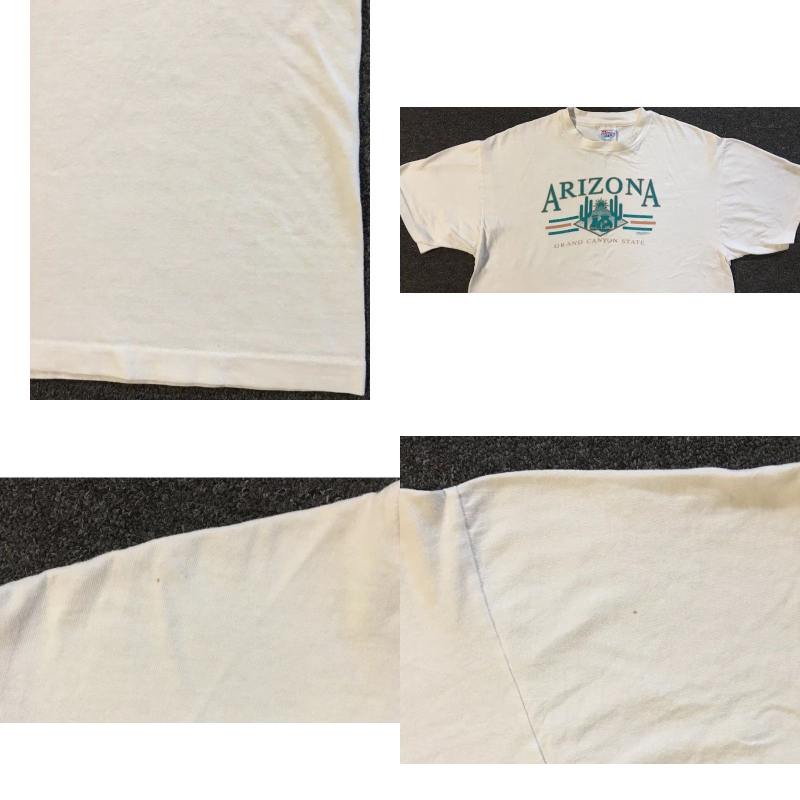 Vintage VINTAGE Arizona Cactus Shirt L White 90s Distressed Graphic Sun Palm Trees Grunge Western Casual Mens T-Shirt Size US L / EU 52-54 / 3 - 8 Thumbnail