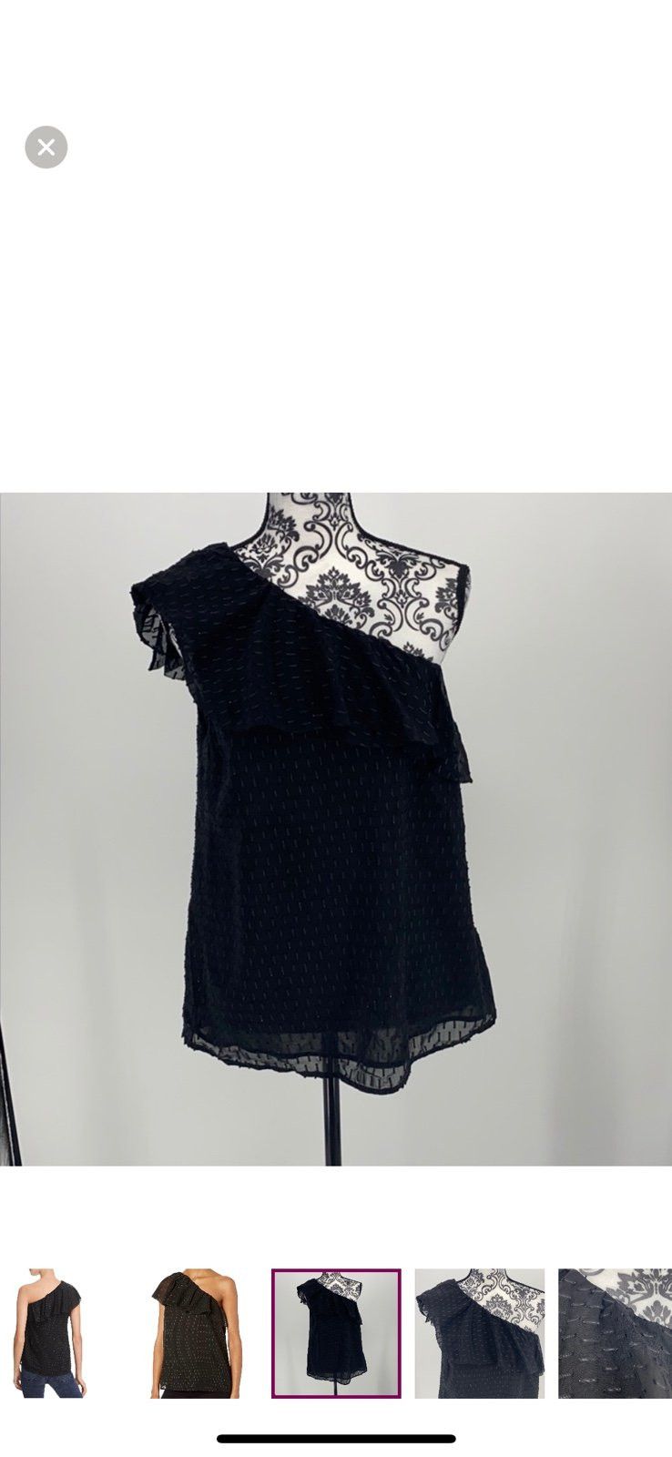 Paige Paige Womens Shandi Silk Metallic Pullover Top ruffle one s Size M / US 6-8 / IT 42-44 - 5 Thumbnail