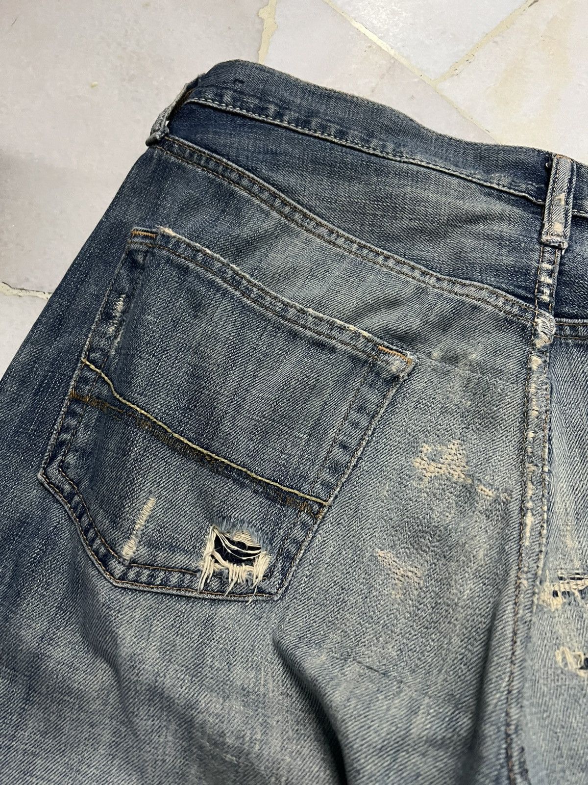 Japanese Brand 💥Flare💥Vintage Abercrombie & Fitch Distress Ripped Jean Size US 32 / EU 48 - 17 Thumbnail
