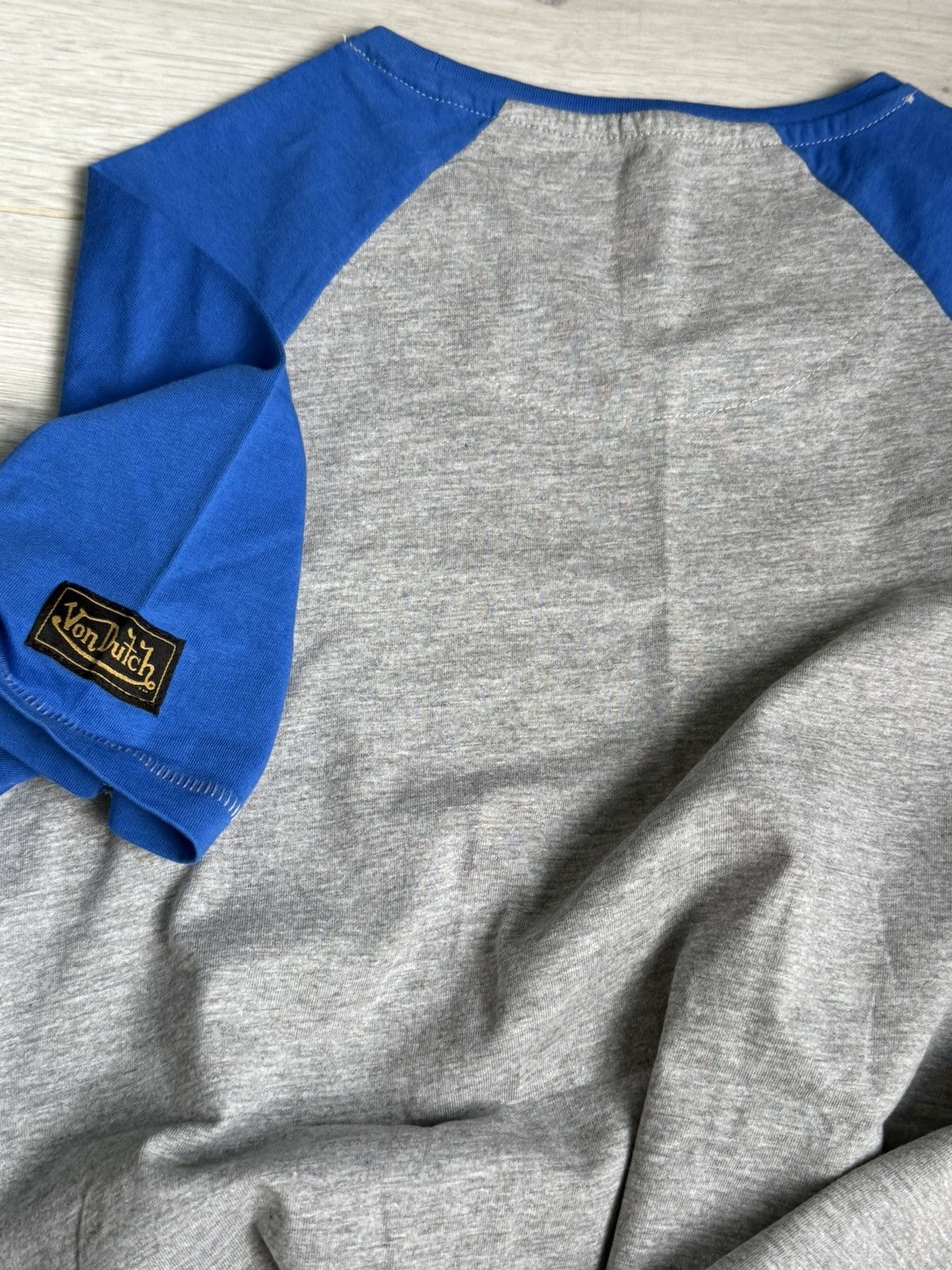 Von Dutch Von Dutch Blue & Grey Raglan Baseball Tee Vintage Style Size US L / EU 52-54 / 3 - 4 Thumbnail