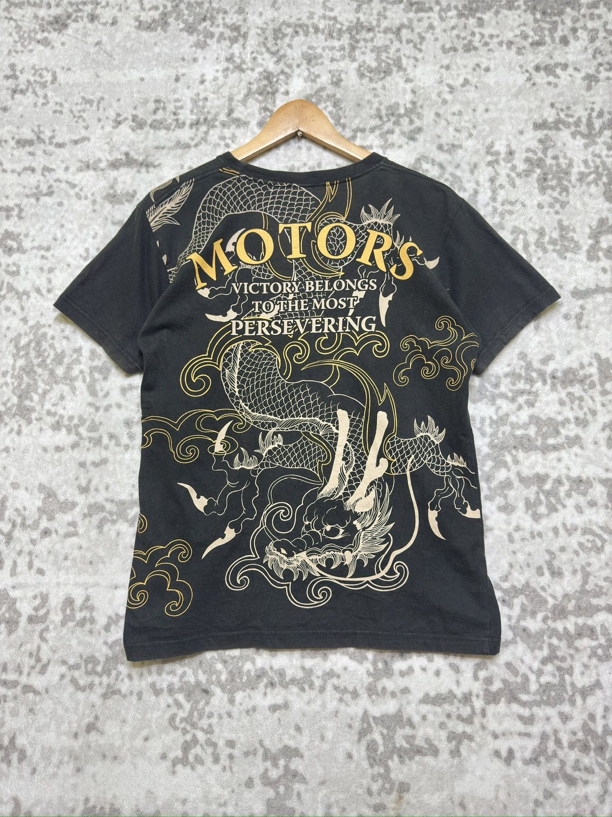 Karakuri Tamashii SPACE OPERA Dragon Full Graphic Print Black Faded T-Shirt Size US S / EU 44-46 / 1 - 1 Thumbnail