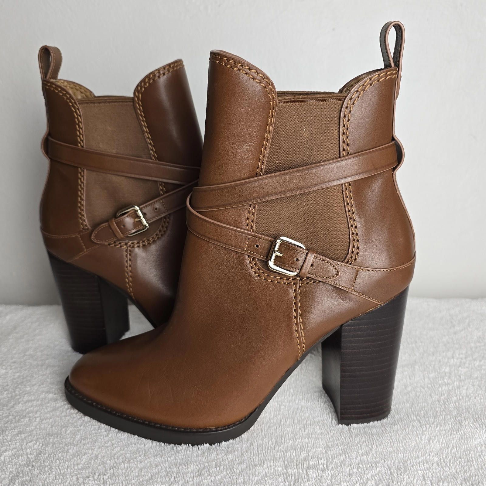 Coach Coach Saddle Brown Jackson Booties Boots Pull On Cognac Brow Size US 10 / IT 40 - 1 Thumbnail