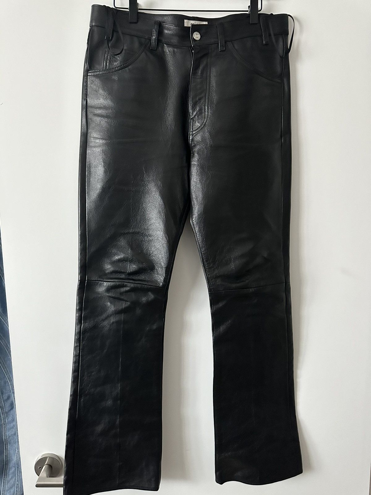 Celine × Hedi Slimane Celine flared full grain leather pants sz 30 
