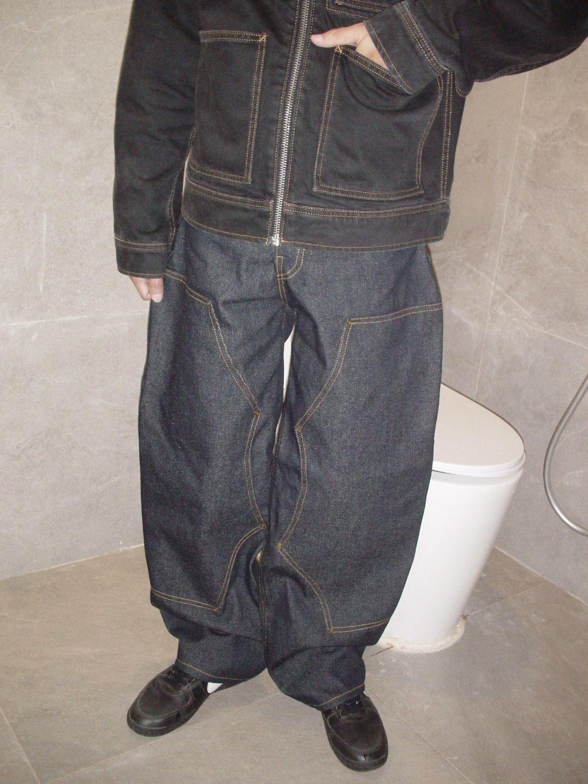 Other Raw denim double knee baggy Size US 33 - 3 Thumbnail