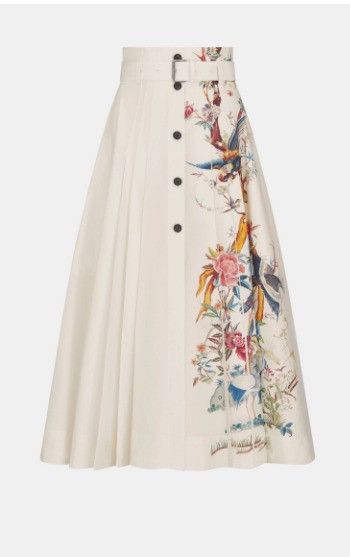 Dior o1w1db10924 Buttoned Mid-Length Skirt in Multicolor Size 38" / US 16 / IT 52 - 1 Thumbnail
