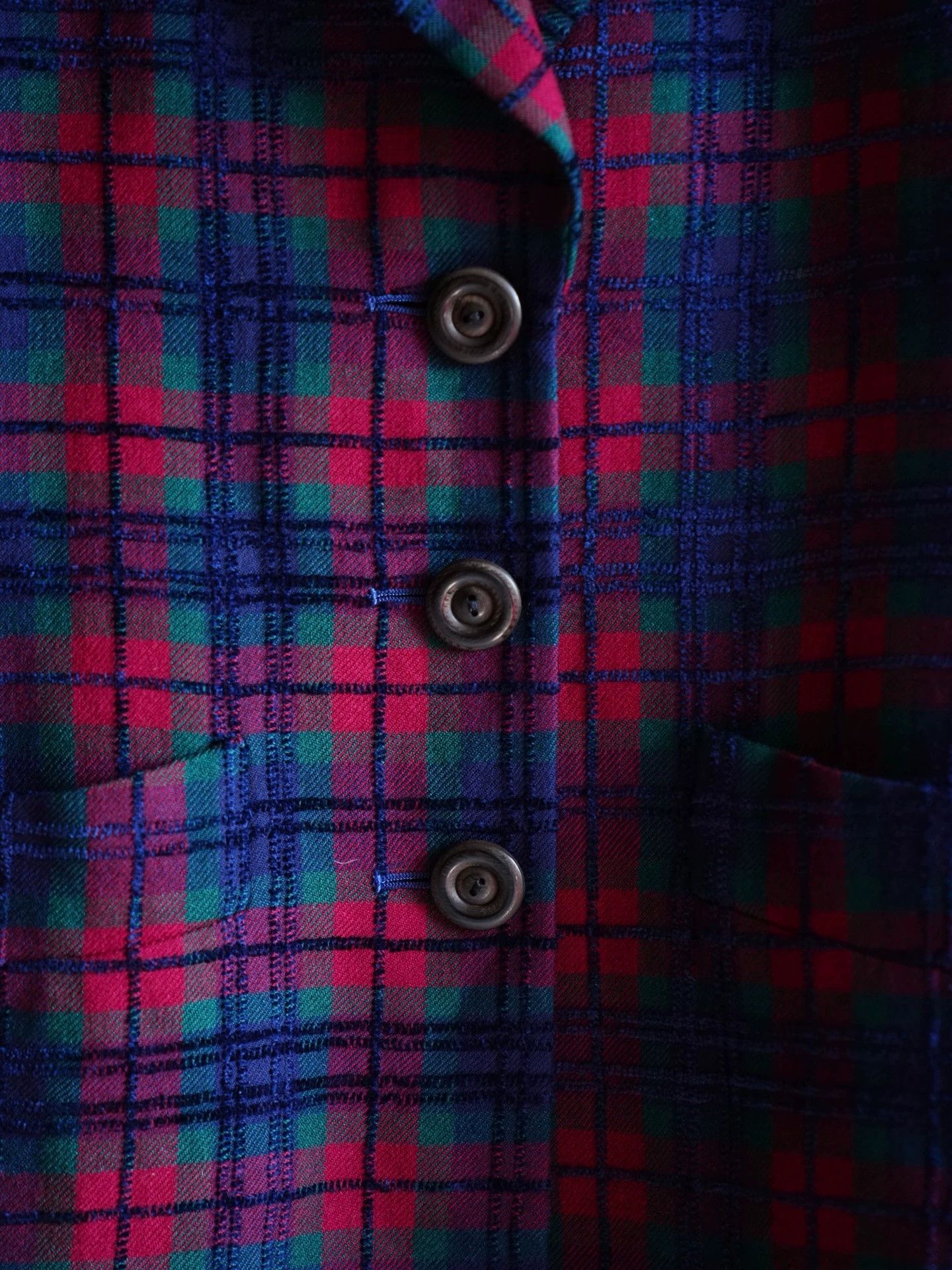 Yves Saint Laurent YSL Vintage Wool Velvet Check Oversize Blazer FR36 Size XS / US 0-2 / IT 36-38 - 3 Thumbnail