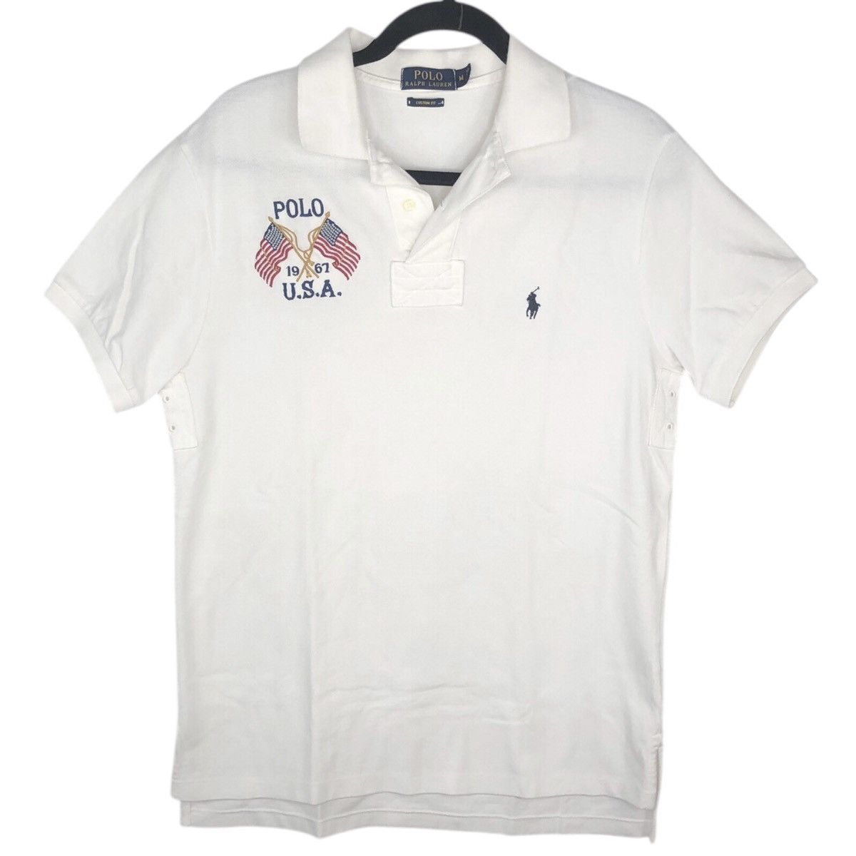 Polo Ralph Lauren Polo Ralph Lauren Embroidered 1967 USA Flags Polo Shirt RARE Size US M / EU 48-50 / 2 - 1 Thumbnail