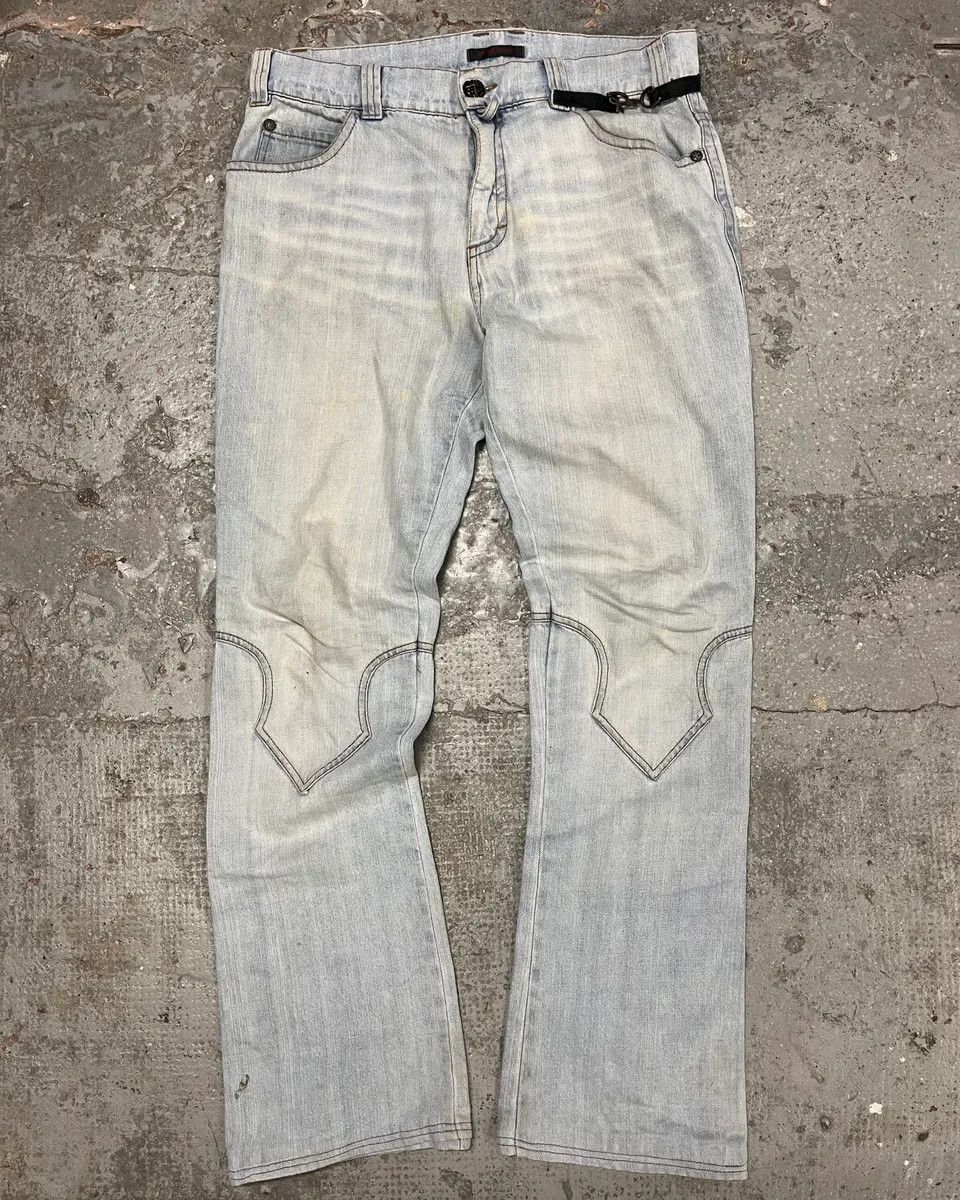 Roberto Cavalli × Vintage AW2000 Roberto Cavalli Blue Denim Royal Bootcut Jeans Size US 33 - 1 Thumbnail