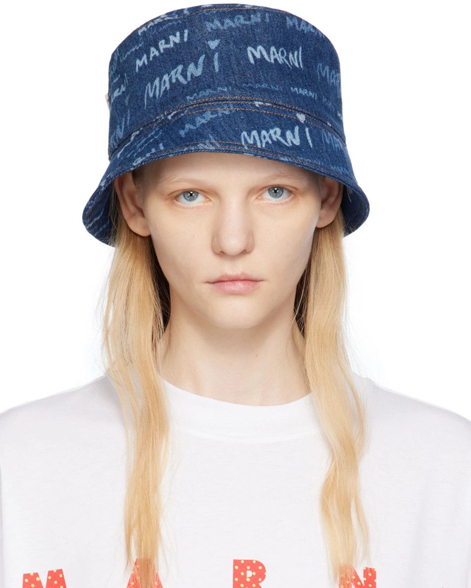 Marni o1y1025 Size : L / Logo Denim Hat / Cap in Blue Size ONE SIZE - 1 Thumbnail