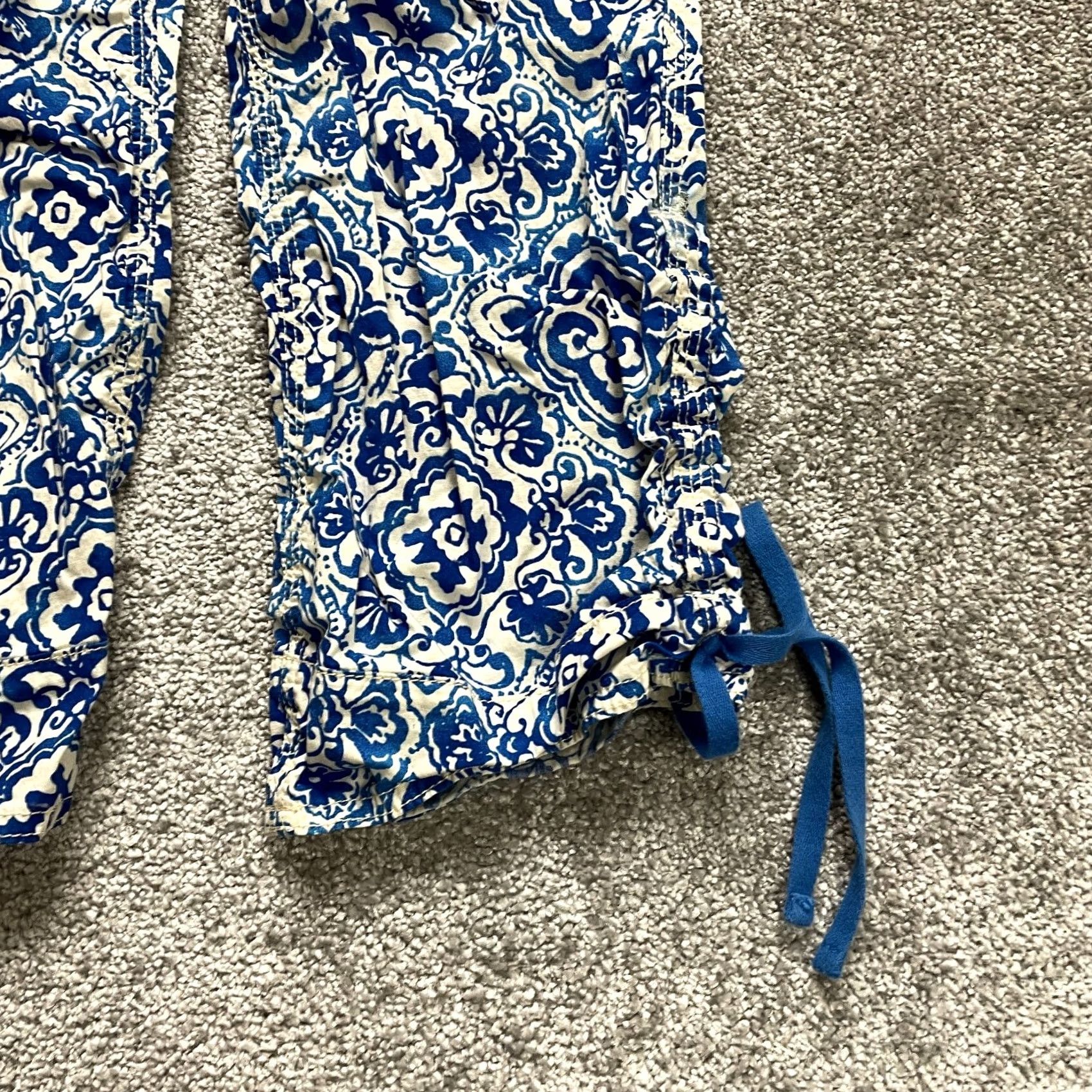 Vintage Chico's Cropped Pants Blue Floral Womens Small Cotton 30x20 Reg US 0 XS? Size 30" / US 8 / IT 44 - 2 Thumbnail