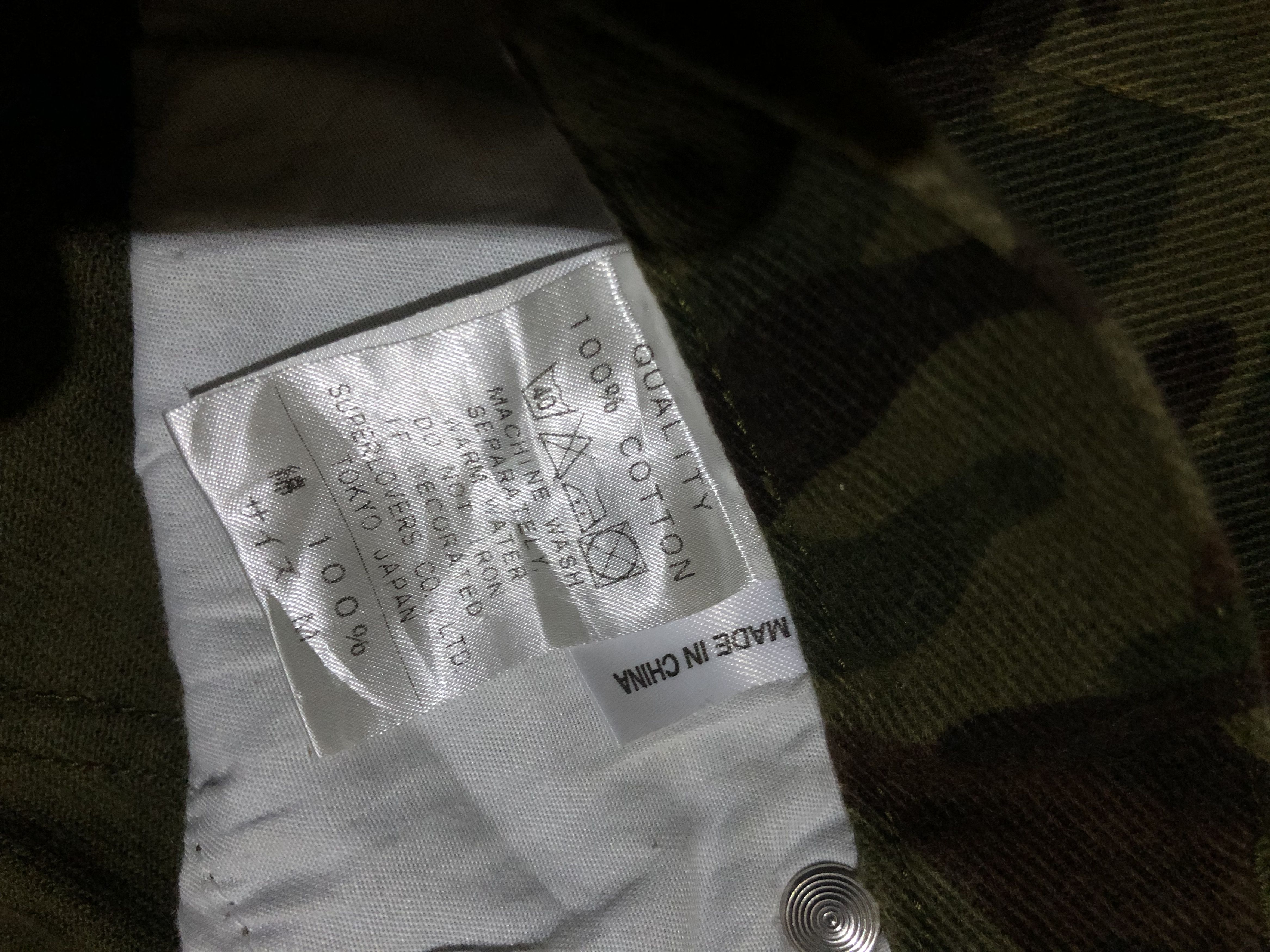 Japanese Brand Vintage Y2K SUPER LOVERS TOKYO "NEW WAVE" Camouflage Jeans Size 29" - 8 Thumbnail