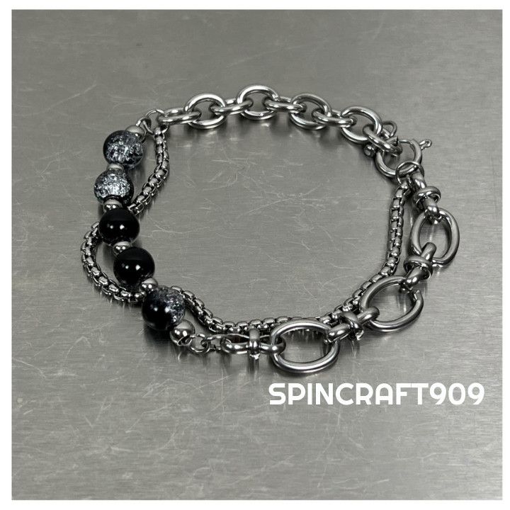 Jewelry Ball Crystal Silver Chain Link Bracelet Size ONE SIZE - 5 Thumbnail
