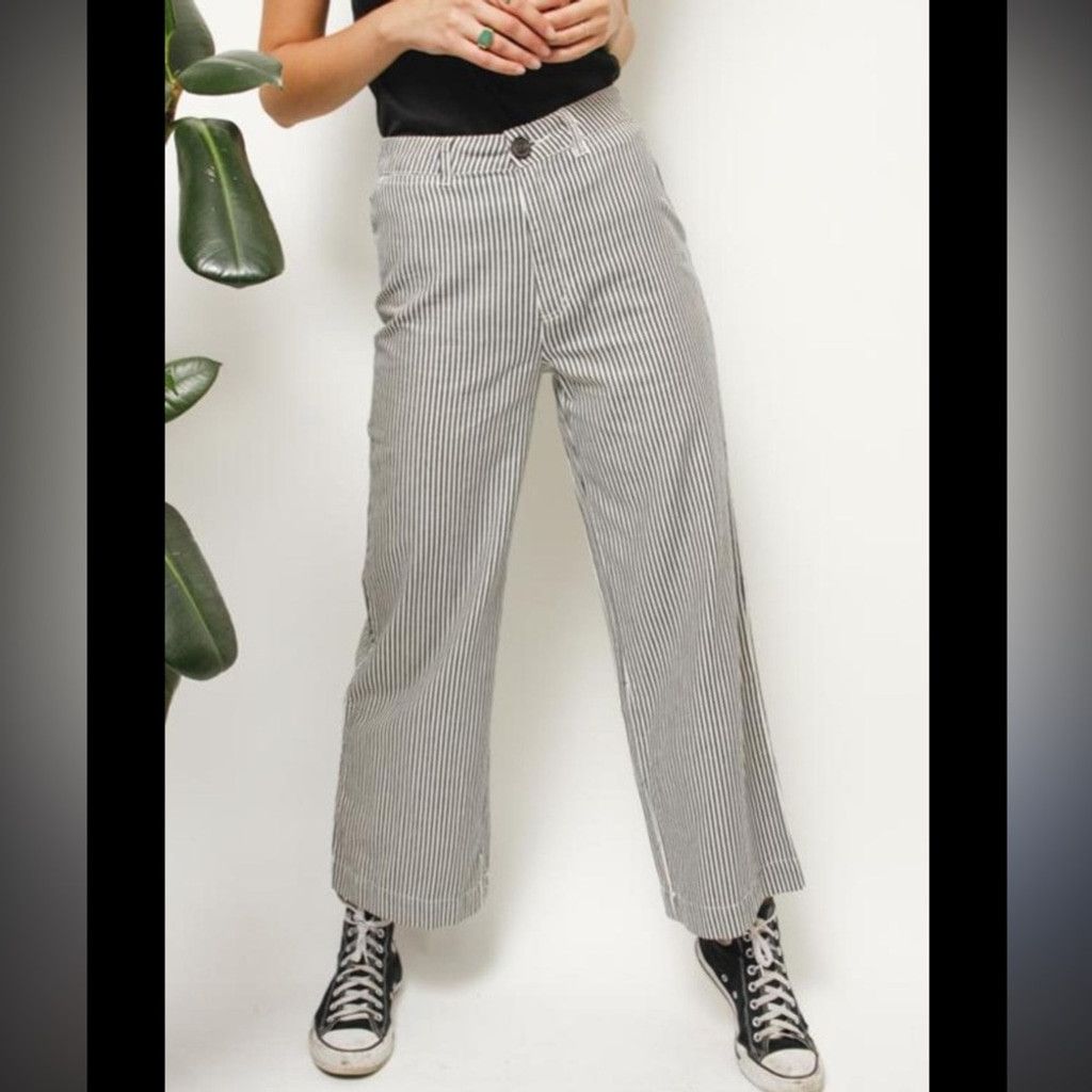 Rolla's ROLLA'S Old Mate Striped Navy White High Waist Pants sz 26 Size 26" / US 2 / IT 38 - 2 Thumbnail