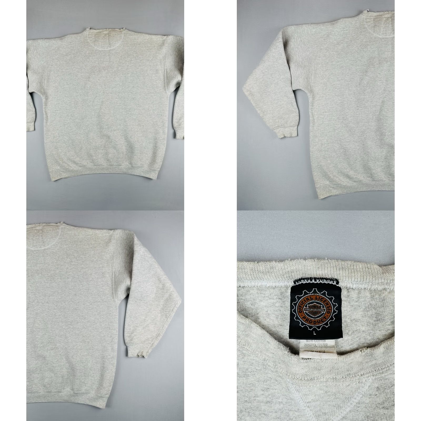 Harley Davidson VINTAGE Harley-Davidson Sweatshirt Embroidered Logo Biker USA Made Size L Gray Mens 90s Pullover Crew Neck Long Sleeve Shirt Size US L / EU 52-54 / 3 - 9 Thumbnail