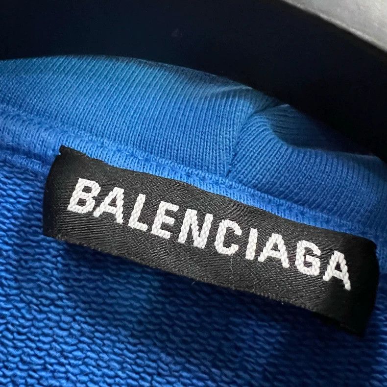 Balenciaga Balenciaga Blue logo hoodie Size US S / EU 44-46 / 1 - 5 Thumbnail