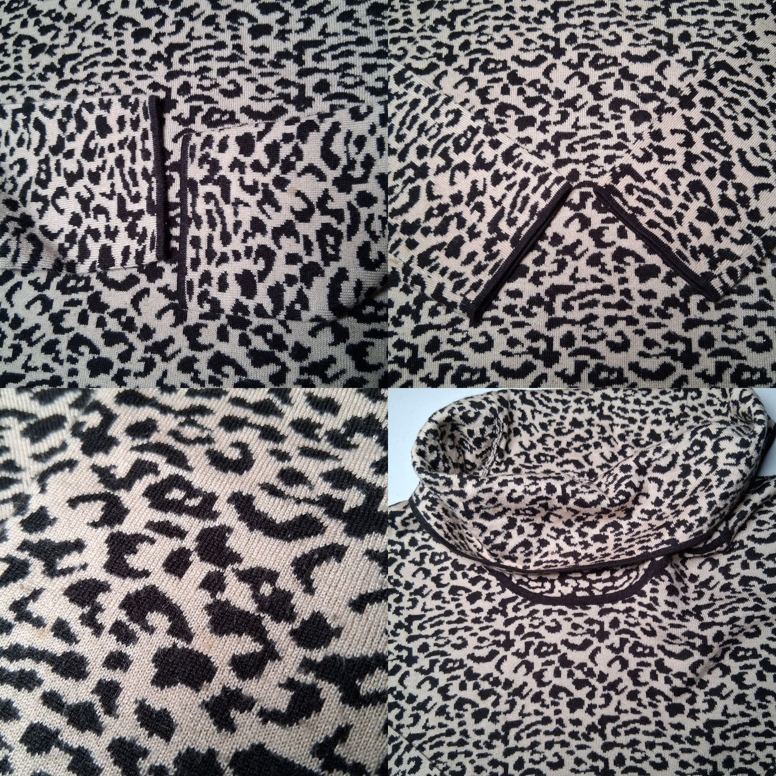 Calvin Klein Calvin Klein Sweater Women Small Cat Animal Cheetah Leopard Funnel Neck Knit Size S / US 4 / IT 40 - 9 Thumbnail
