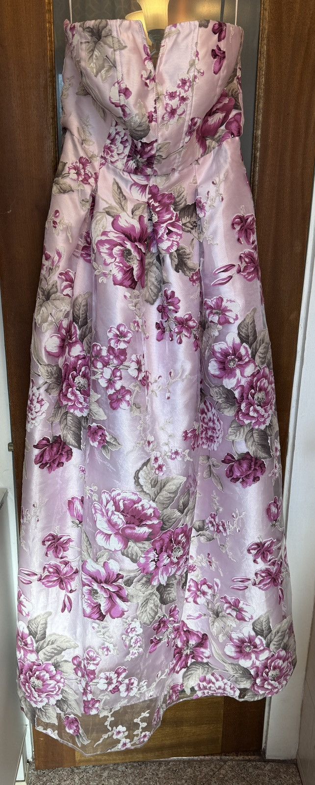 Anthropologie BHLDN Anthropologie Merritt Purple Floral Strapless Gown Size L / US 10 / IT 46 - 1 Thumbnail
