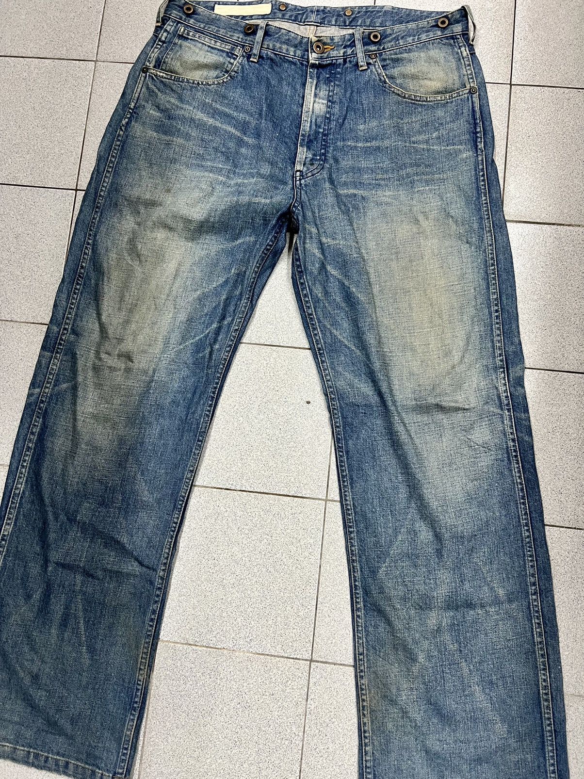 Beauty Beast × Japanese Brand VINTAGE SHIMAMURA BUCKLE BACK FLARE DENIM Size US 35 - 3 Thumbnail