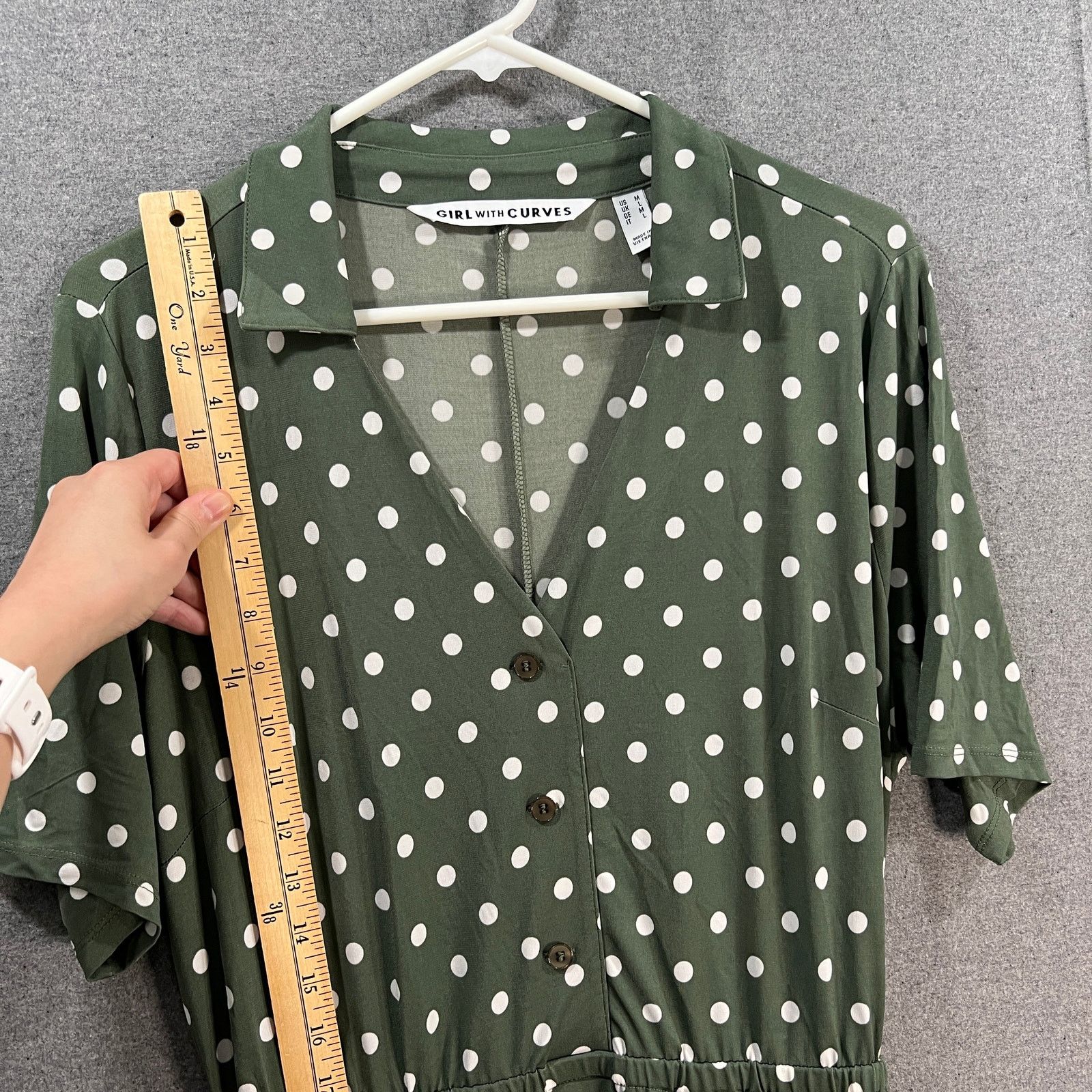 Other Girl With Curves Regular Collared Knit Midi Shirt Dress Oliv Size M / US 6-8 / IT 42-44 - 6 Thumbnail