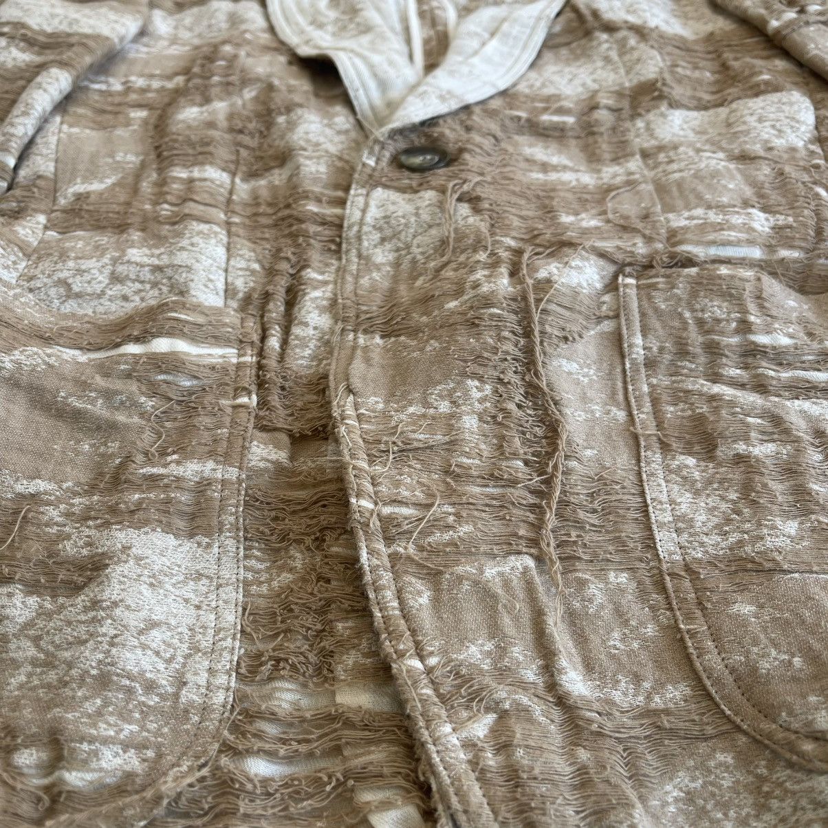 Japanese Brand Share Spirit Homme Leaf Pattern Distressed Tailored Jacket Size US S / EU 44-46 / 1 - 3 Thumbnail