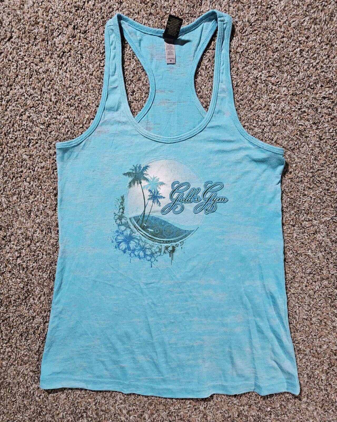 Designer Golds Gym Tank Top Body Builder Muscle Blue Palm Trees M Size US M / EU 48-50 / 2 - 1 Thumbnail