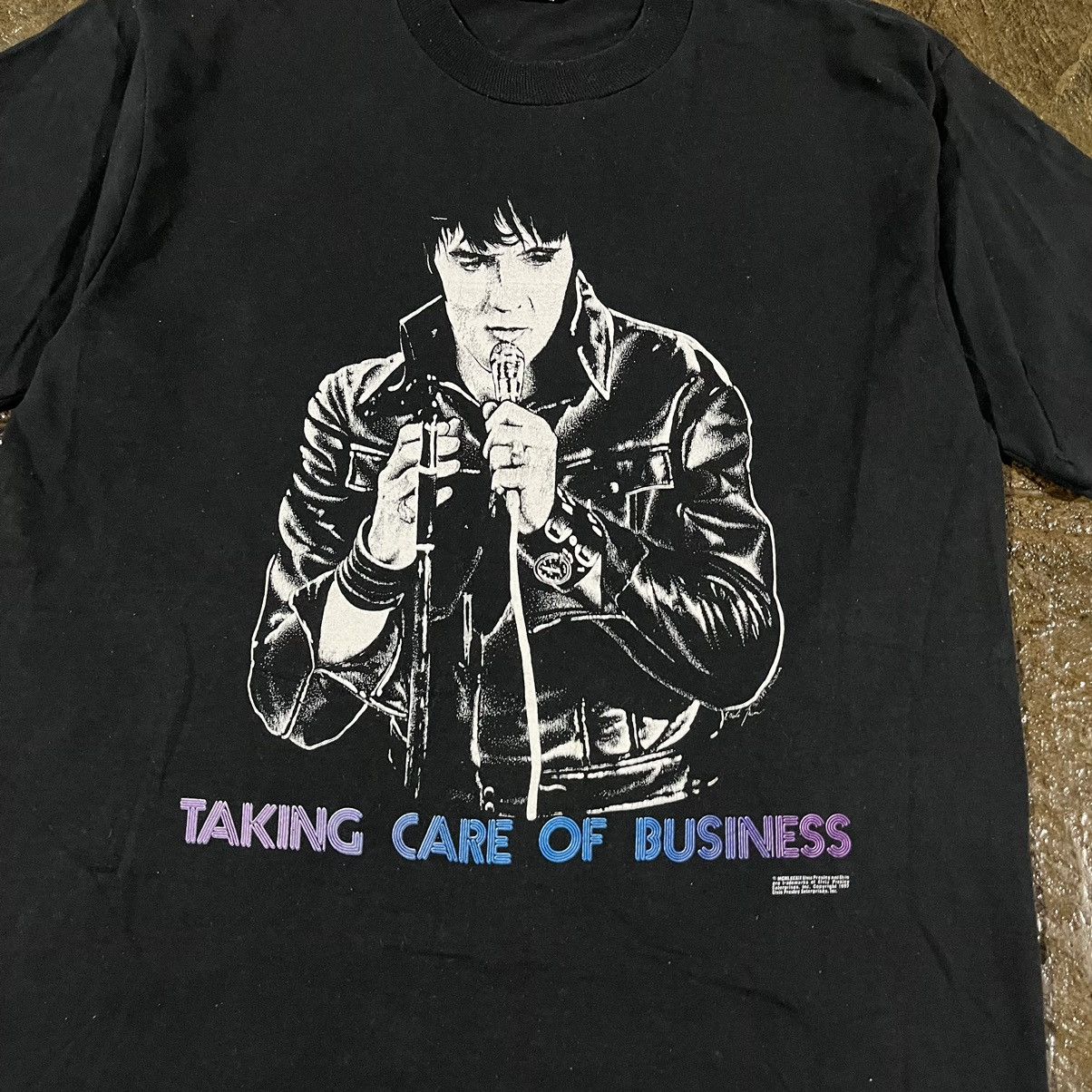 Band Tees × Vintage Vintage 90s Elvis Presley Tee Shirt Graphic Rare Unique Size US M / EU 48-50 / 2 - 3 Thumbnail