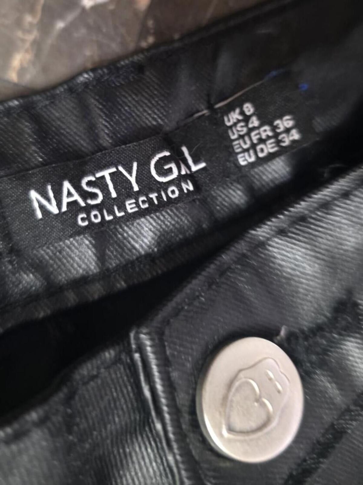 Other Nasty Gal Black Faux Leather Pants Size US 4 UK 8 EU 36 Slit Size 27" / US 4 / IT 40 - 4 Thumbnail