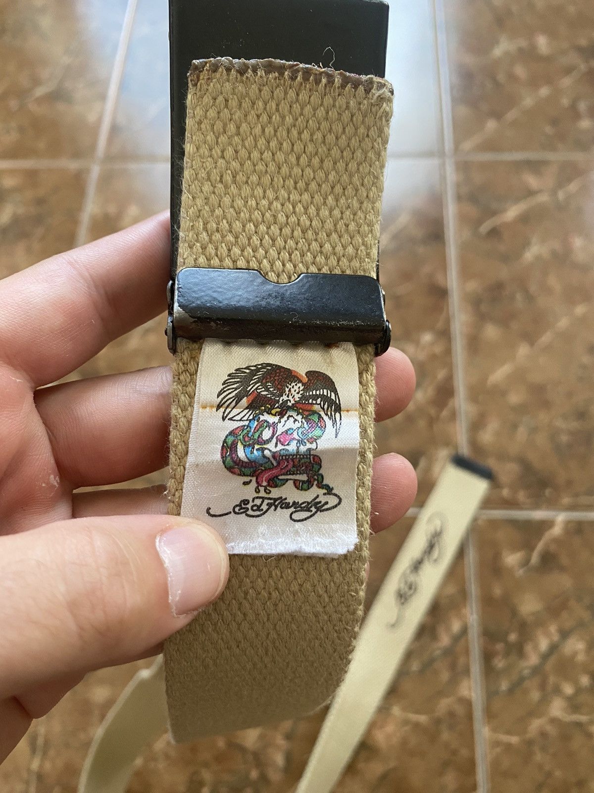 Ed Hardy 🇺🇸 Vintage 90s Ed Hardy Metal Punk Rock Emo Goth Belt Japan Size ONE SIZE - 5 Thumbnail
