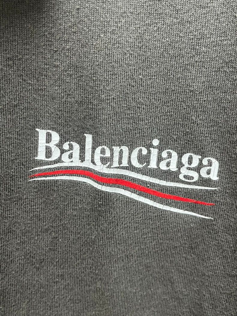 Balenciaga Balenciaga Gray Worn Printed Crack Crack Coke Short Sleeve Size US XXS / EU 40 - 3 Thumbnail