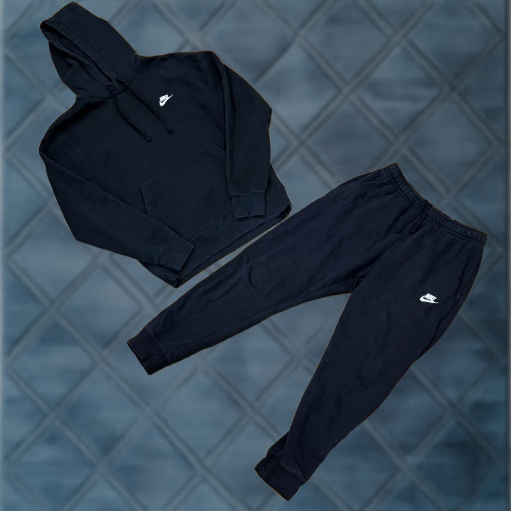 Nike Nike Sportswear Club Fleece Black Hoodie & Sweatpants Set Sweatsuit Size Small Mens Size US S / EU 44-46 / 1 - 1 Thumbnail