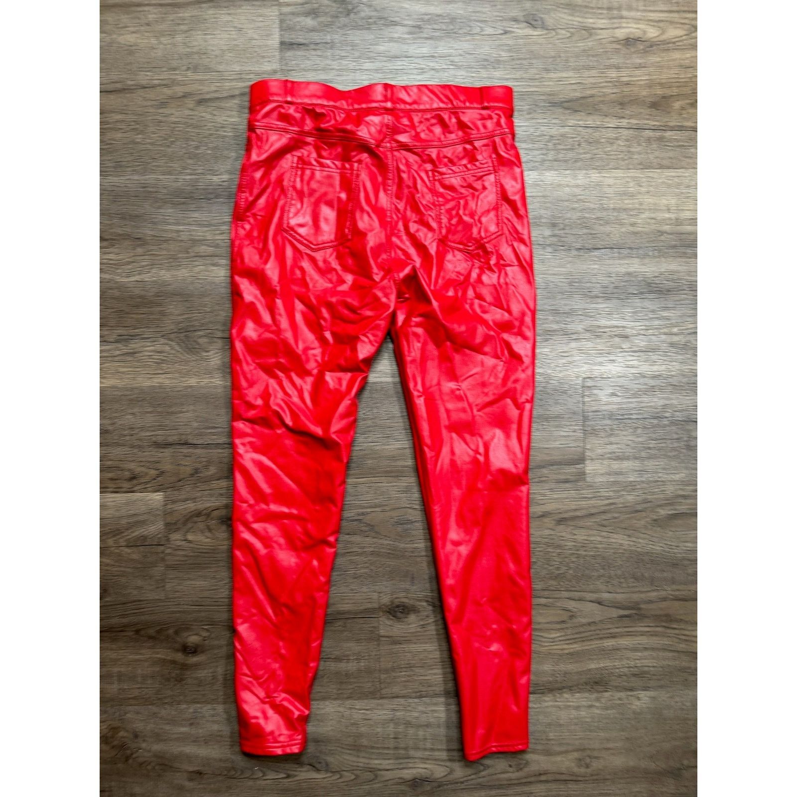 Other Womens Red Pleather Faux Leather Pants Size 28x27 Size 28" / US 6 / IT 42 - 2 Thumbnail