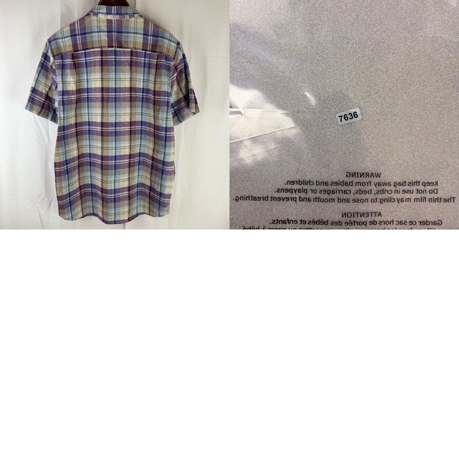 Tommy Bahama Tommy Bahama Island Zone Linen Blend Plaid Short Sleeve Shirt Mens Large Purple Multicolor Casual Beach Vacation Lightweight Breathable Size US L / EU 52-54 / 3 - 8 Thumbnail