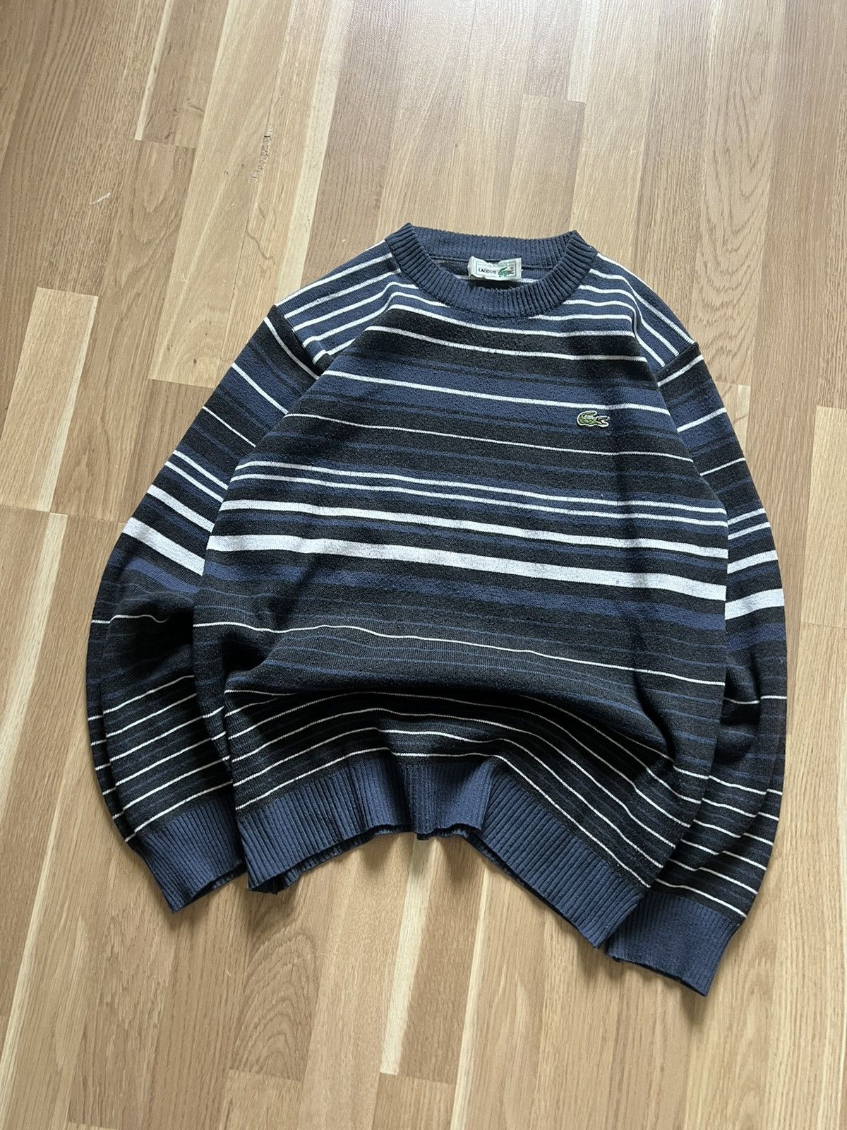 Lacoste × Vintage Lacoste vintage sweater striped made in France 90s Size US M / EU 48-50 / 2 - 3 Thumbnail