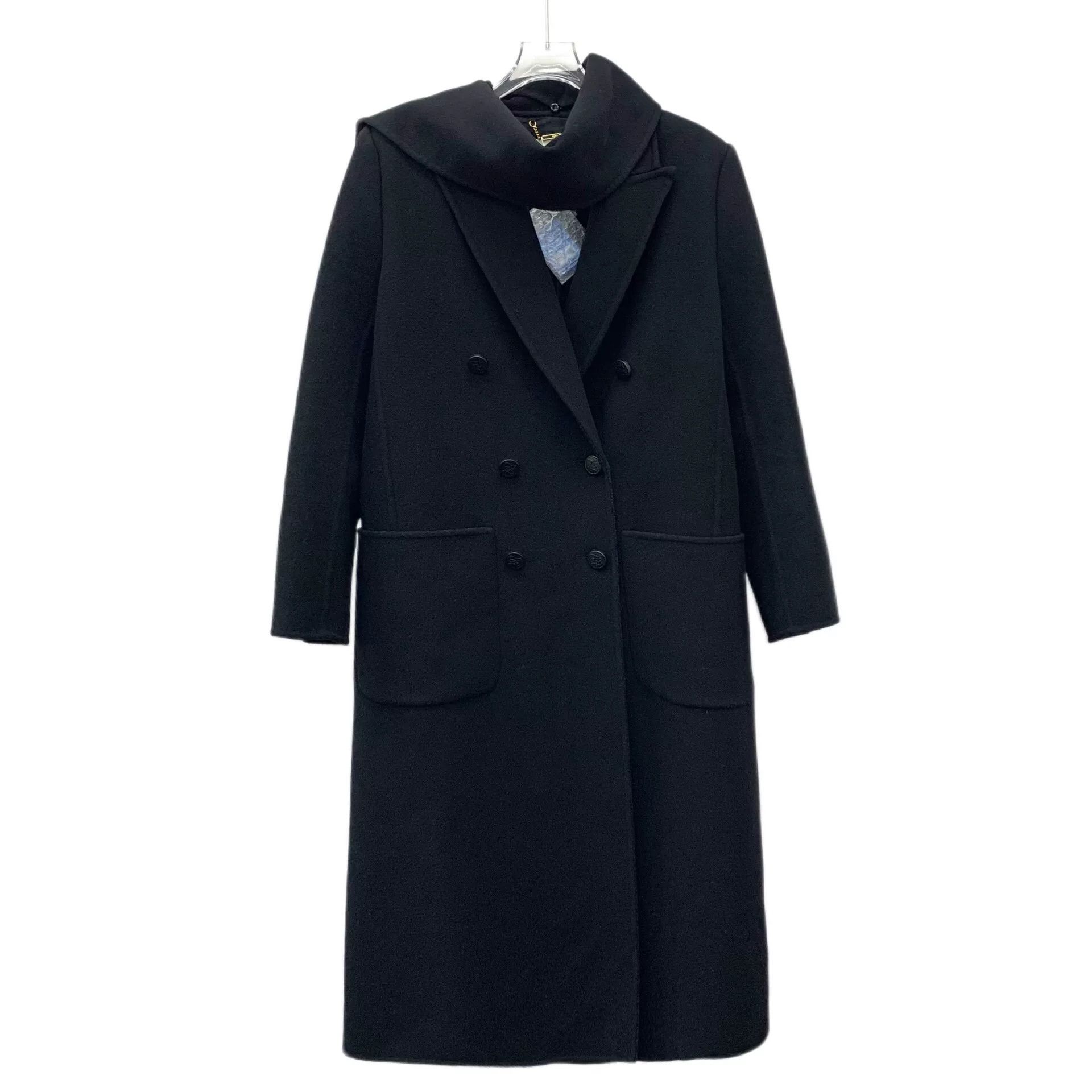 Fendi fendi black wool double-breasted coat Size US S / EU 44-46 / 1 - 1 Thumbnail