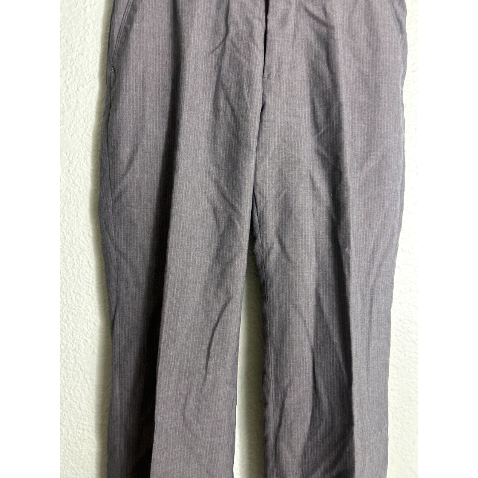Banana Republic Banana Republic Women 29x28 Gray Pinstripe Polyester Viscose Dress Pants Size 29" - 3 Thumbnail